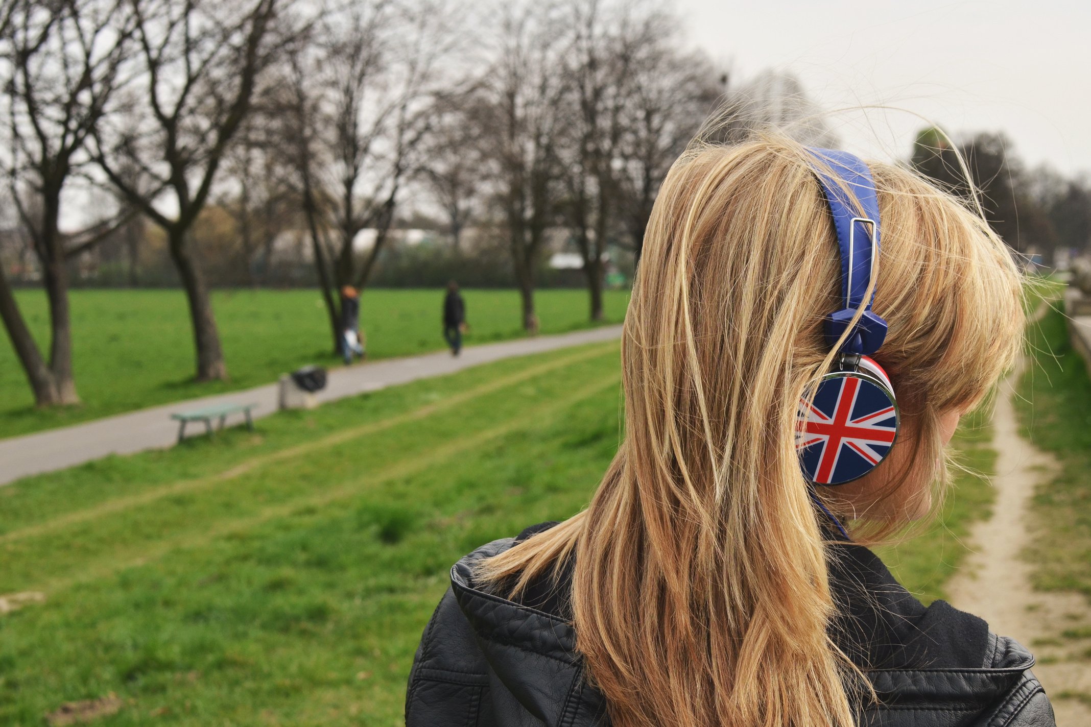 Woman Walking on Park