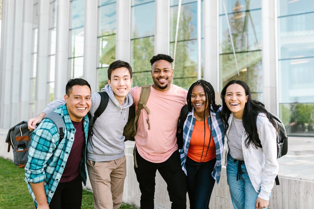 College Students Standing Close Together 