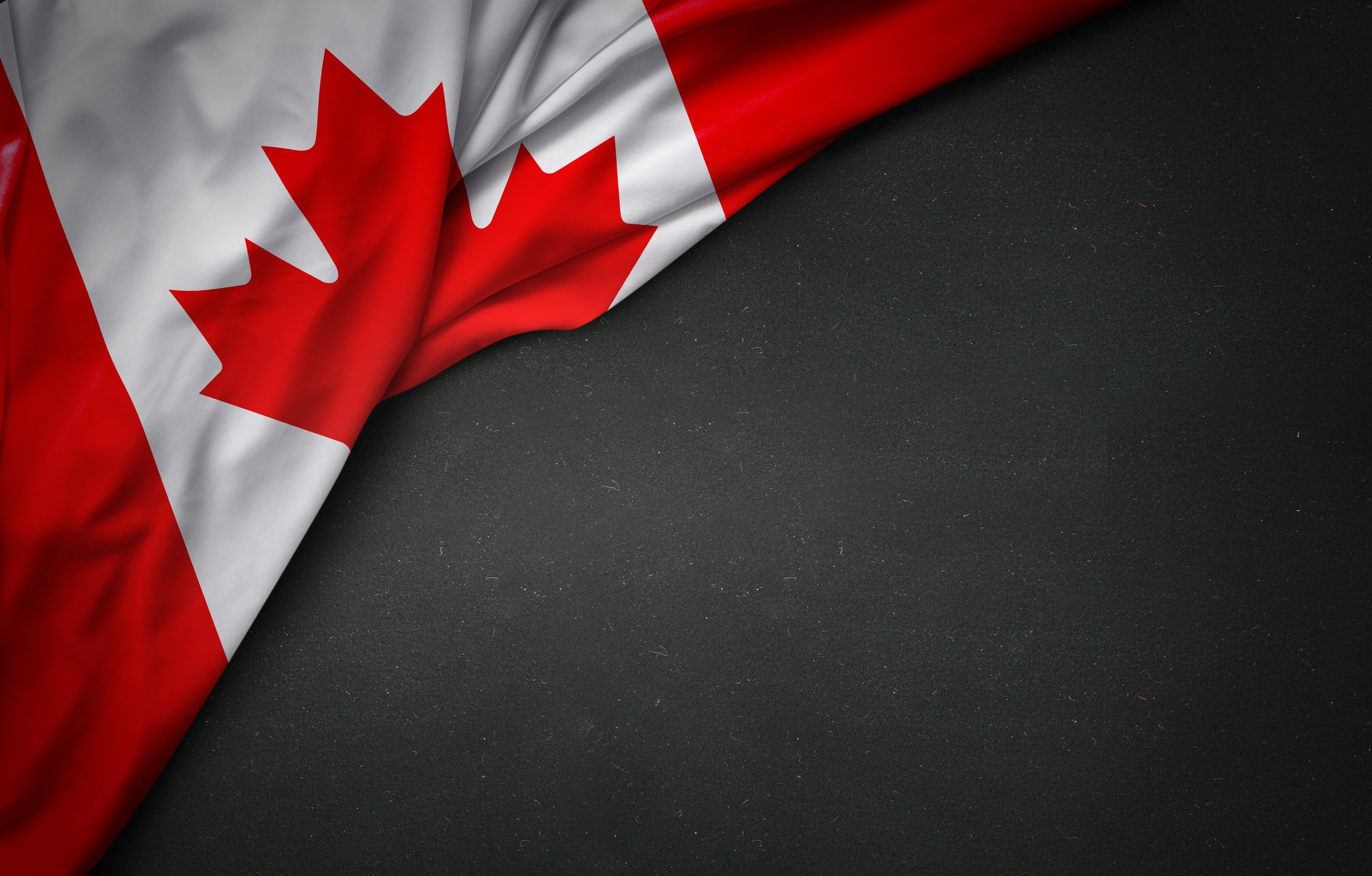 flag of Canada on blackboard