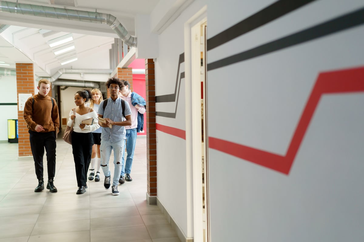 Students Walking in the Hallway